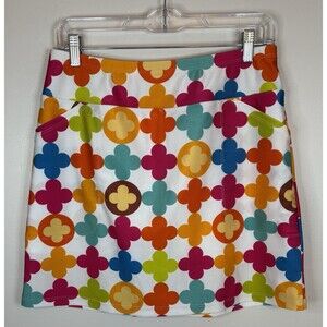 B SKINZ Women Tennis/Golf Performance Skort Medium Colorful Print Skirt Athletic